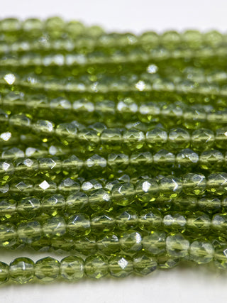 4mm Fire Polish- Dark Olivine Luster