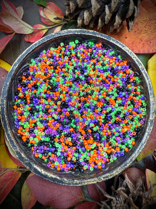50 Grams- Size 11/0 Czech Glass Mix- Halloween Vibes