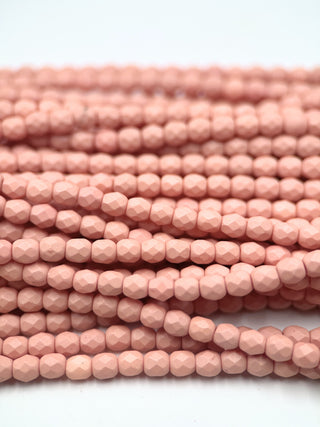 4mm Fire Polish- Saturated Peach