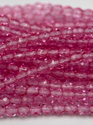 4mm Fire Polish- Old Rose Lumine