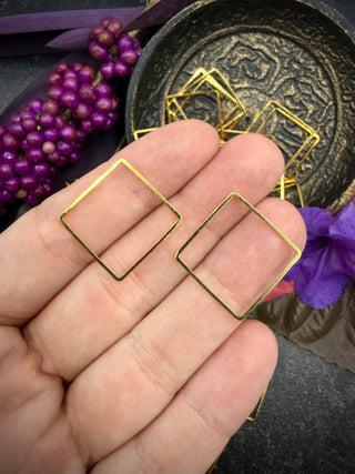 50pc Square Wire Frame- 20mm Gold