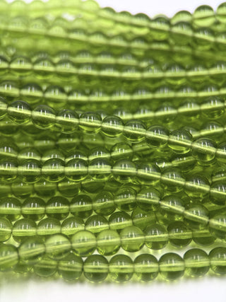 6mm Round Druk- Olivine