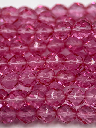 8mm Fire Polish- Old Rose Lumine