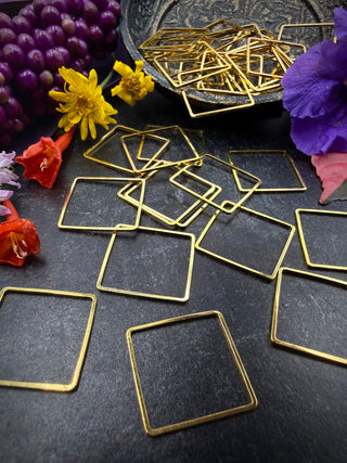 50pc Square Wire Frame- 20mm Gold