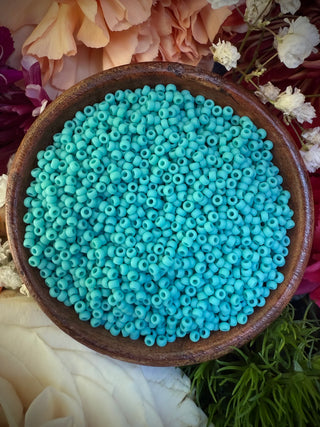 Size 11/0 Miyuki Round- 9412F Matte Opaque Turquoise