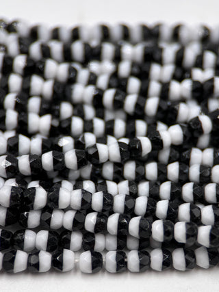 4mm Fire Polish- Black And White