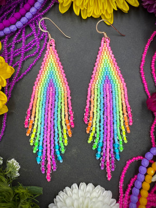 Neon Fringe Earrings