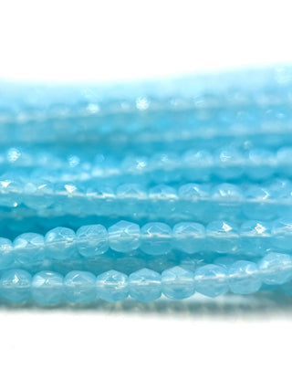 3mm Fire Polish- Blue Turquoise Opal