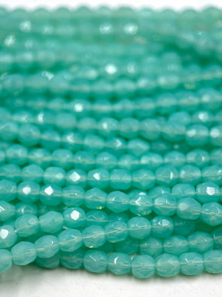 4mm Fire Polish- Peridot Opal