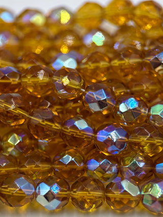 8mm Fire Polish- Topaz AB