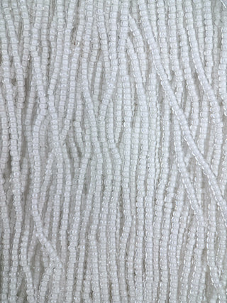 Size 11/0 Czech Glass- #489 Crystal White Lined