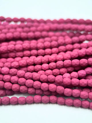 4mm Fire Polish- Saturated Fuchsia