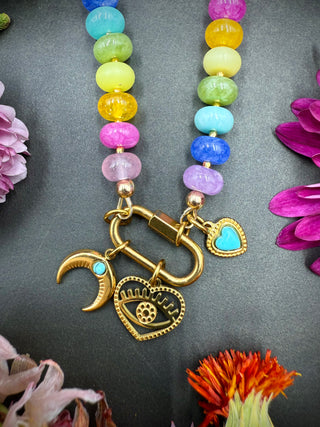 Rainbow Rondelle Necklace 18"-20"