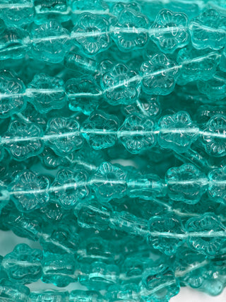 10mm Flower- Green Aqua
