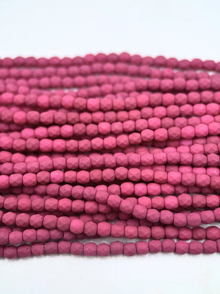 3mm Fire Polish- Saturated Fuchsia