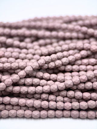 4mm Fire Polish- Saturated Mushroom