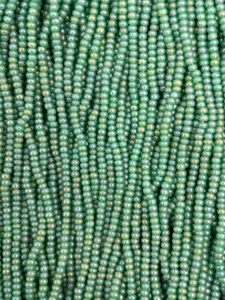 Size 11/0 Czech Glass- #1010 Sea Green Rainbow Hue