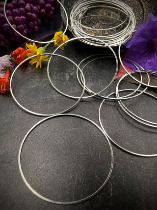 20pc Large Circle Wire Frame- 50mm Silver