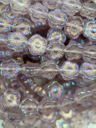 10mm Flower- Light Amethyst Peacock