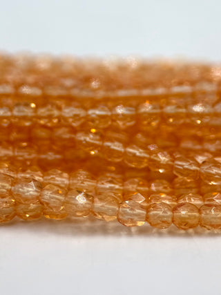 3mm Fire Polish- Burnt Orange Lumine