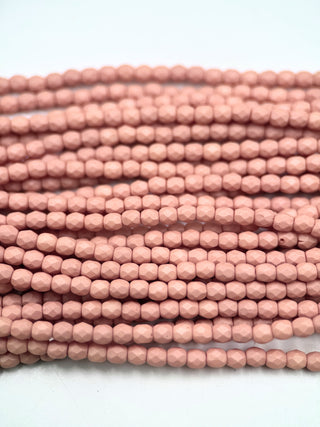 3mm Fire Polish- Saturated Peach
