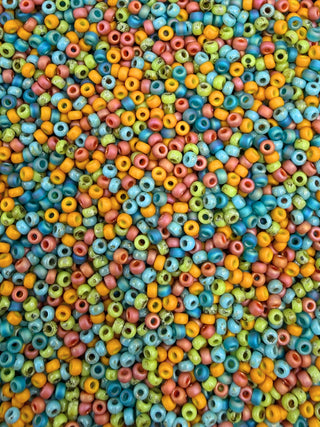 Size 11/0 Miyuki Round Mix- Mustard & Teal
