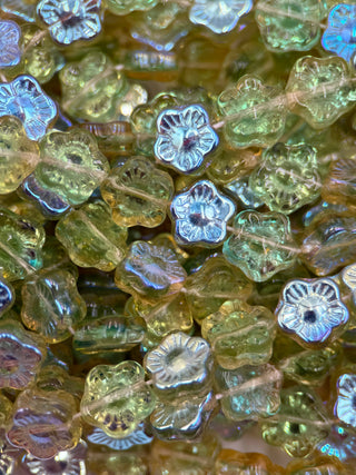 10mm Flower- Topaz Emerald AB