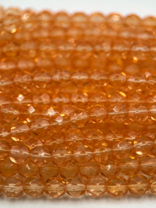 6mm Fire Polish- Burnt Orange Lumine