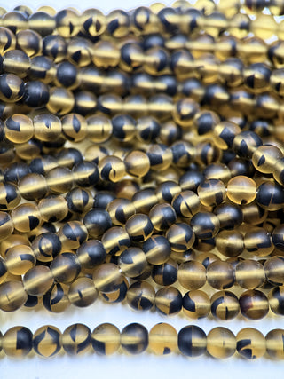 6mm Round Druk- Tortoise Matte