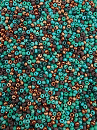 25 Gram Size 11/0 Czech Glass Mix- Copper Patina