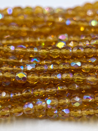 4mm Fire Polish- Topaz AB