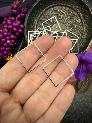 50pc Square Wire Frame- 20mm Silver