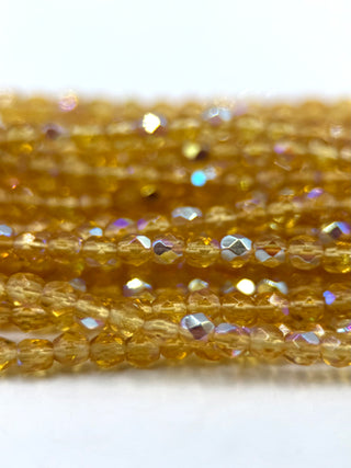 3mm Fire Polish- Topaz AB