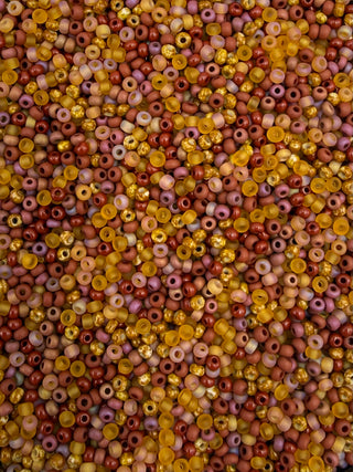 25 Gram Size 11/0 Czech Glass Mix- Terracotta Topaz