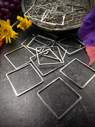50pc Square Wire Frame- 20mm Silver