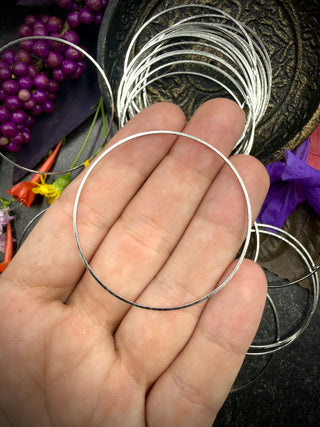 20pc Large Circle Wire Frame- 50mm Silver