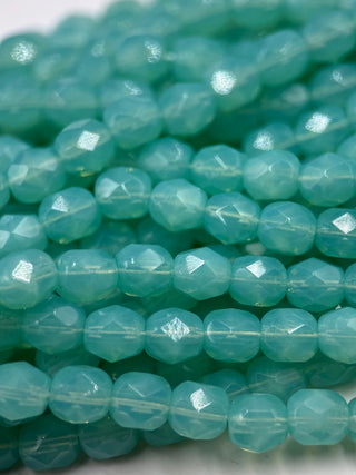 6mm Fire Polish- Peridot Opal