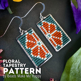 Digital Pattern: Floral Tapestry- Turquoise Rust