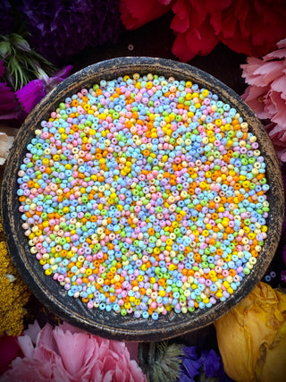 50 Grams- Size 11/0 Czech Glass Mix- Pastel Rainbow