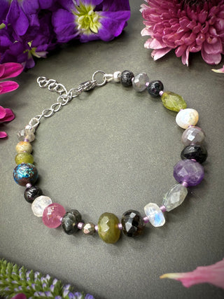 Gemstone Luxe Mix Bracelet- Silver