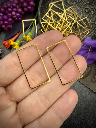 20pc Rectangle Wire Frame- 17x32mm Gold