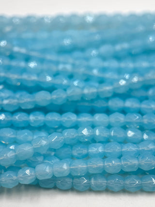 4mm Fire Polish- Blue Turquoise Opal