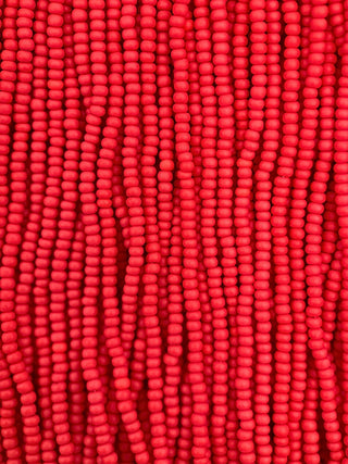 Size 11/0 Czech Glass- #106m Matte Chinese Red