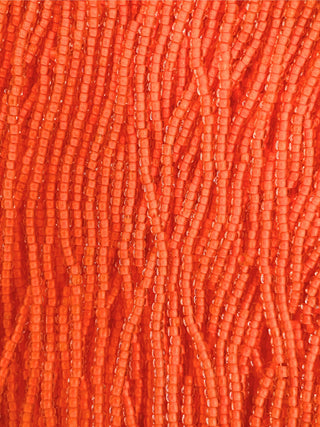Size 11/0 Czech Glass- #1505 Neon Orange Lined