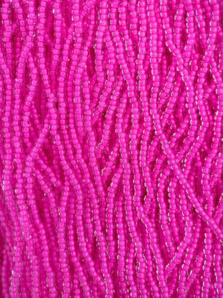 Size 11/0 Czech Glass- #1502 Neon Pink Lined