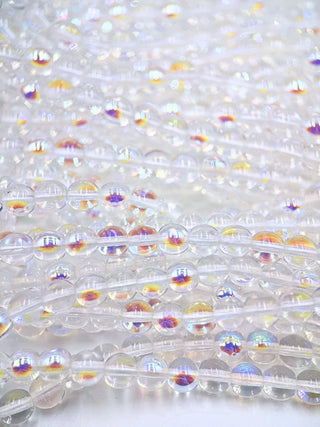 6mm Round Druk- Crystal AB