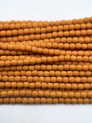 3mm Fire Polish- Saturated Pumpkin