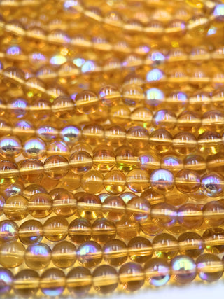 6mm Round Druk- Medium Topaz AB